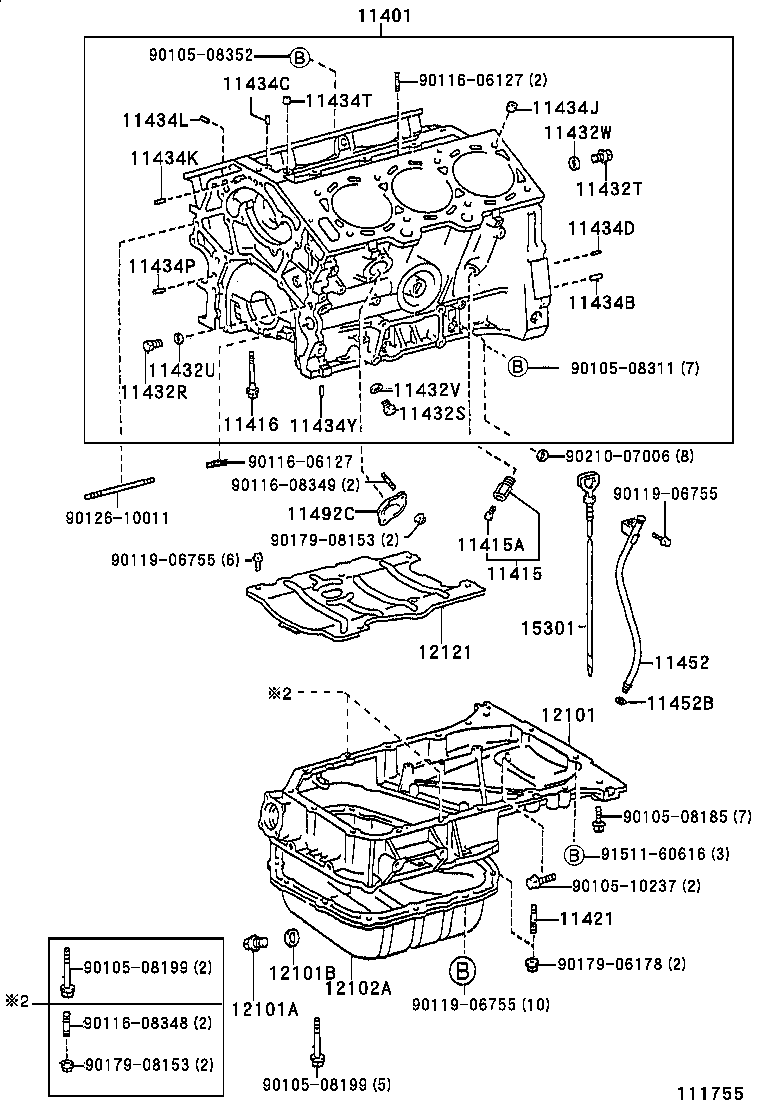 11401-29566 BLOCK SUB-ASSY, CYLINDER product image