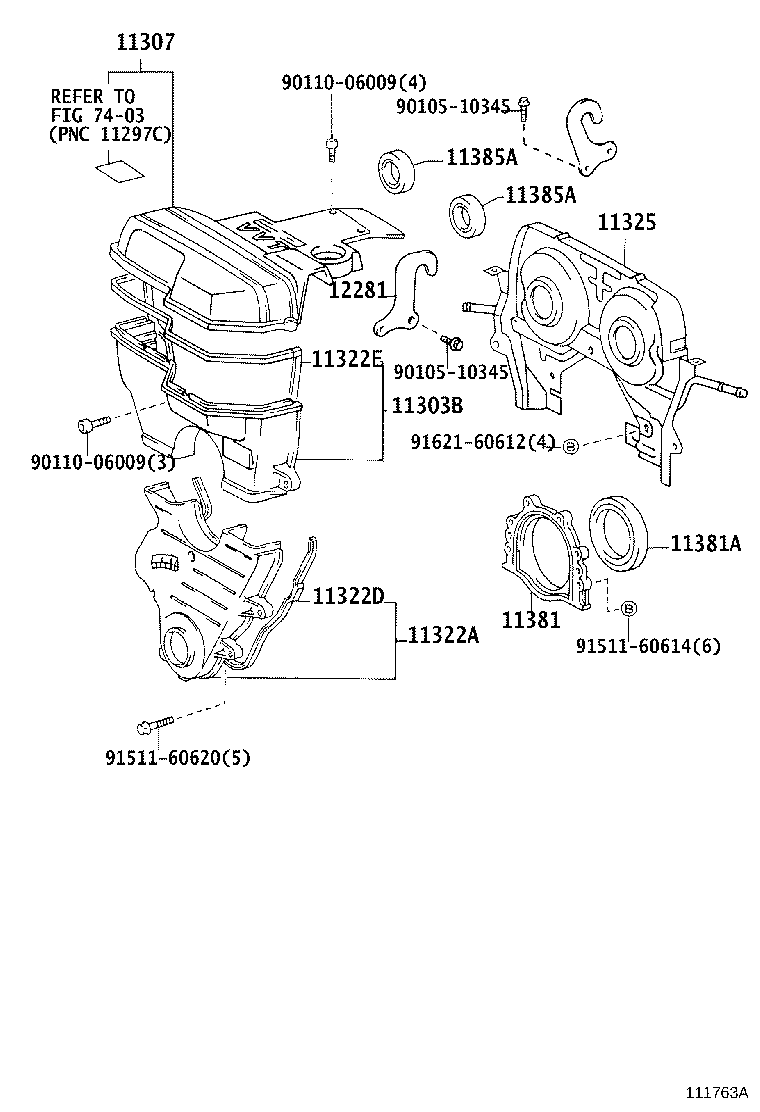 11325-46042 COVER, TIMING BELT, NO.4 product image