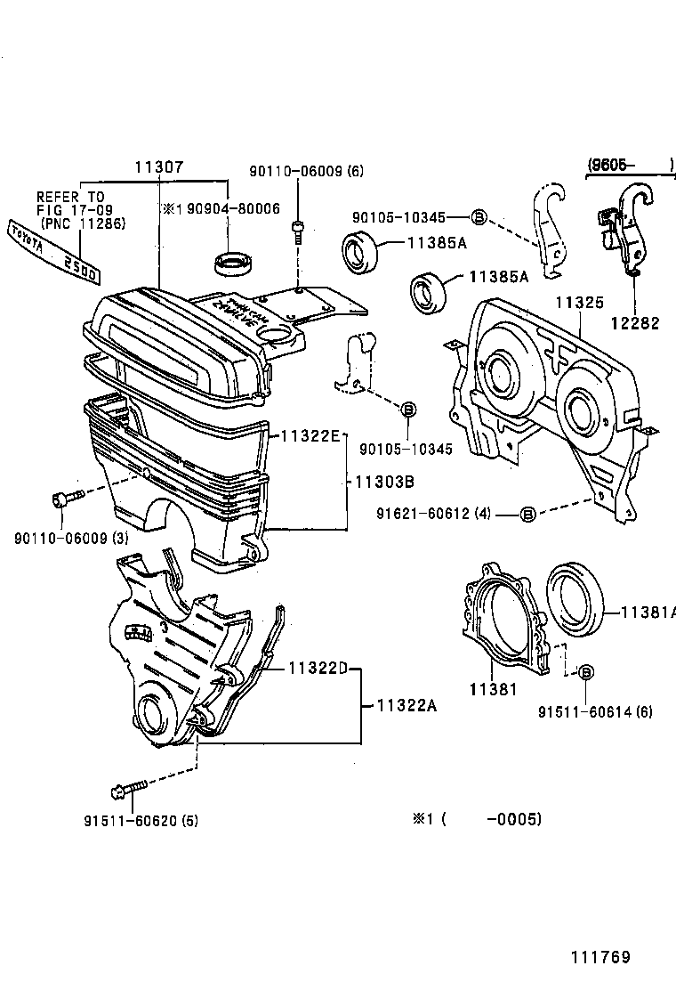 11304-46110 COVER, SUB-ASSY, TIMING BELT, NO.3 product image