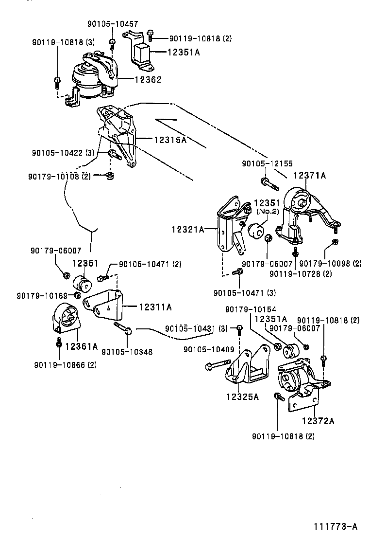 12361-02100 INSULATOR, ENGINE MOUNTING, FRONT(FOR TRANSVERSE ENGINE) product image