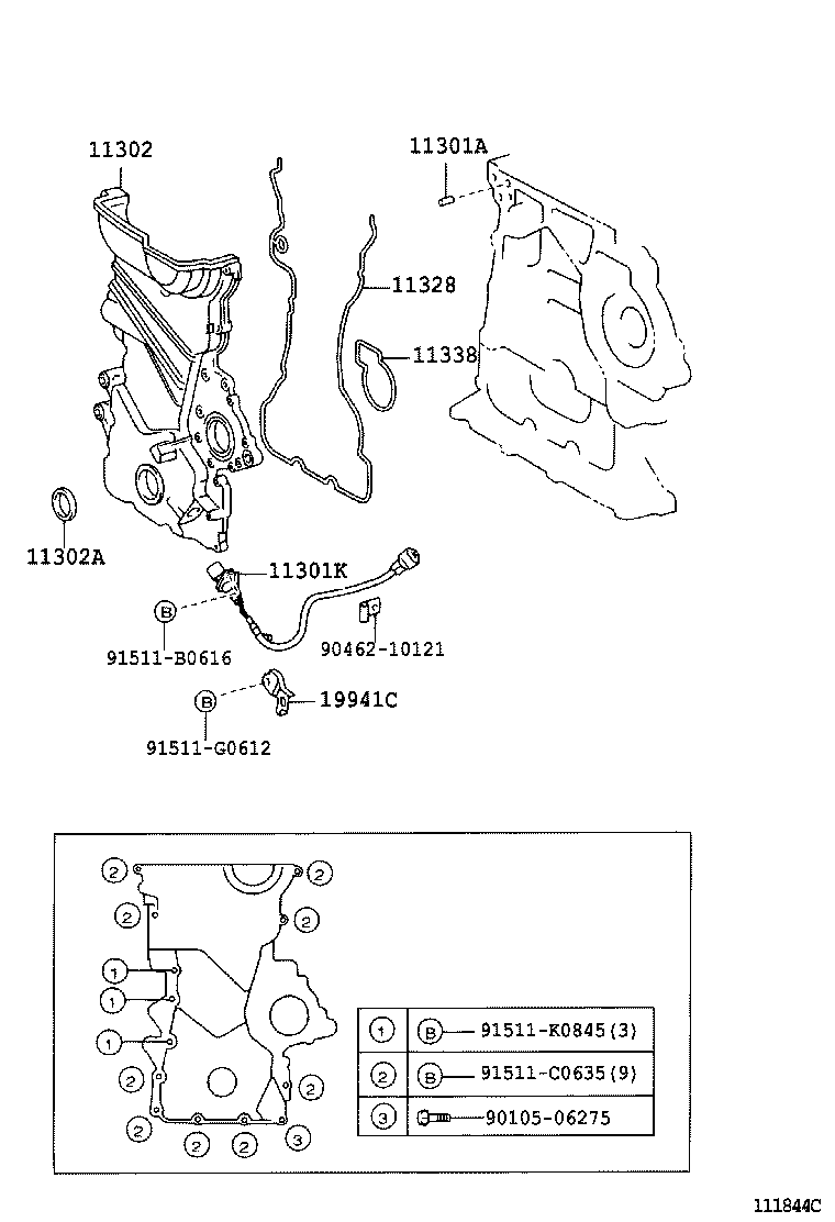 11329-88600 GASKET, TIMING CHAIN COVER, NO.2 product image