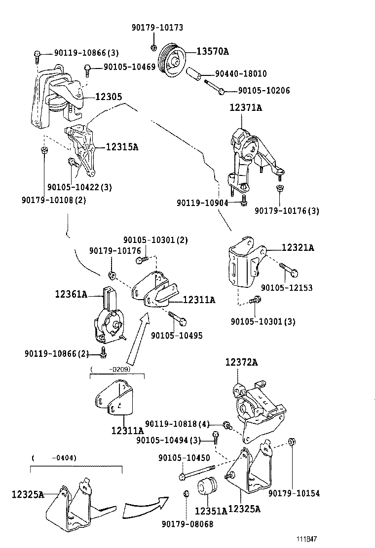 12321-22150 BRACKET, ENGINE MOUNTING, REAR(FOR TRANSVERSE ENGINE) product image