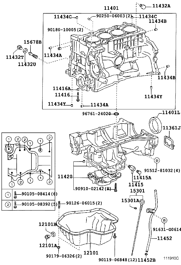 11401-80694 BLOCK SUB-ASSY, CYLINDER product image