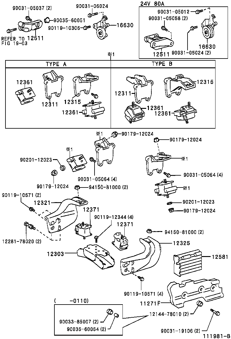 12361-78070 INSULATOR, ENGINE MOUNTING, FRONT product image
