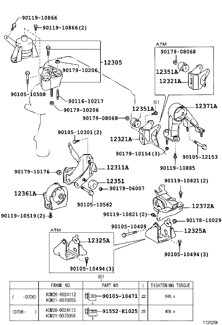 12361-28200 INSULATOR, ENGINE MOUNTING, FRONT(FOR TRANSVERSE ENGINE) product image