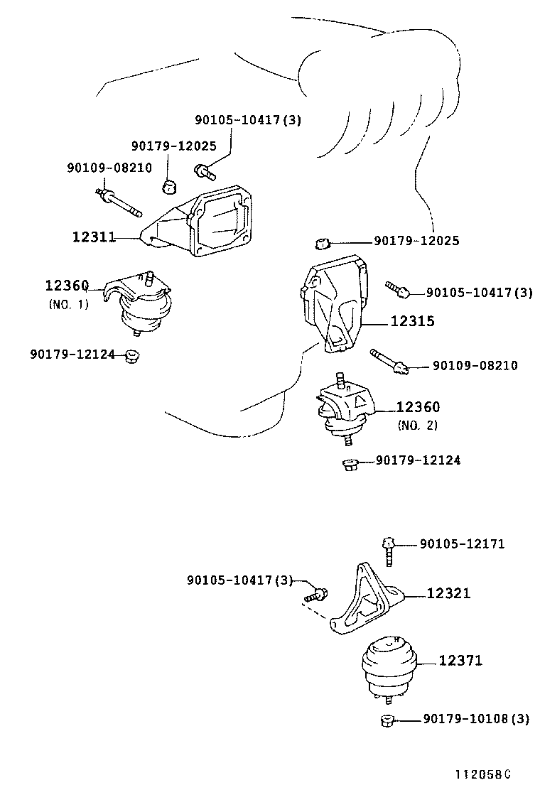 12512-74070 BRACKET, ALTERNATOR, NO.2 product image