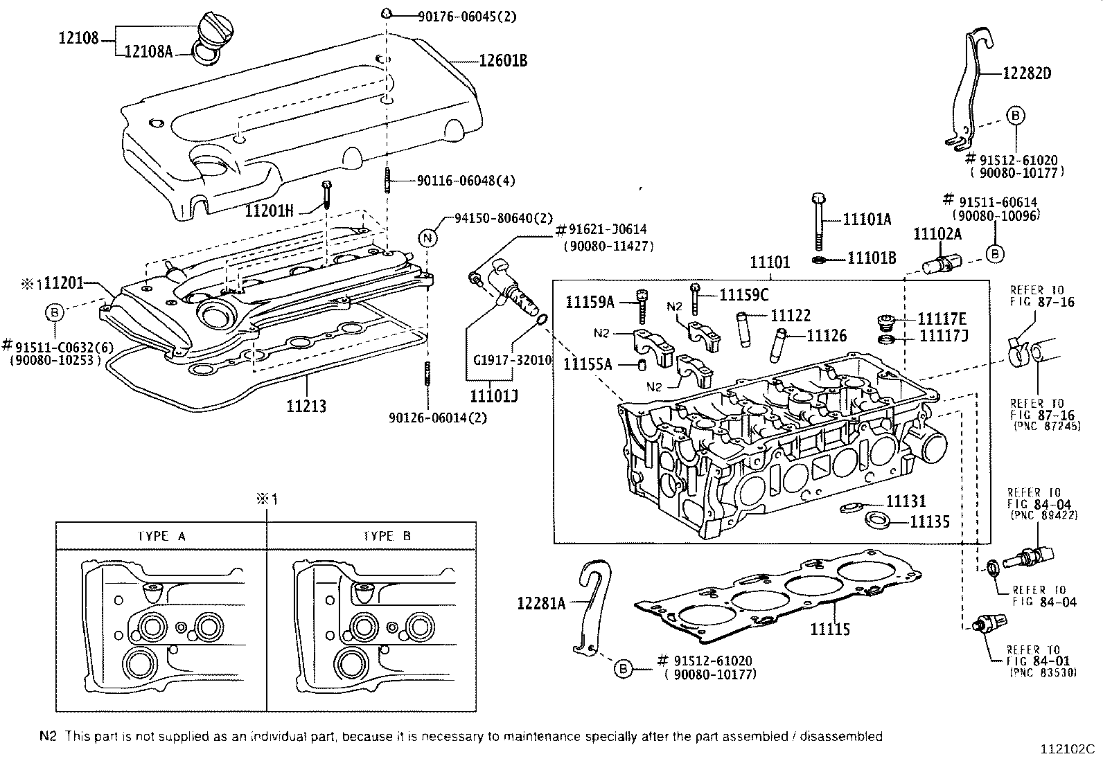 Toyota 90105-08337 BOLT(FOR HEAD TO CAMSHAFT BEARING CAP)