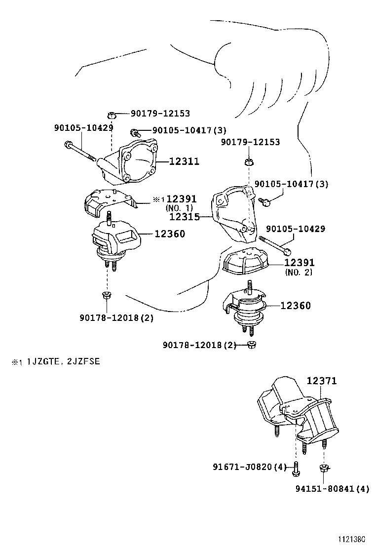 12361-50092 INSULATOR, ENGINE MOUNTING, FRONT product image