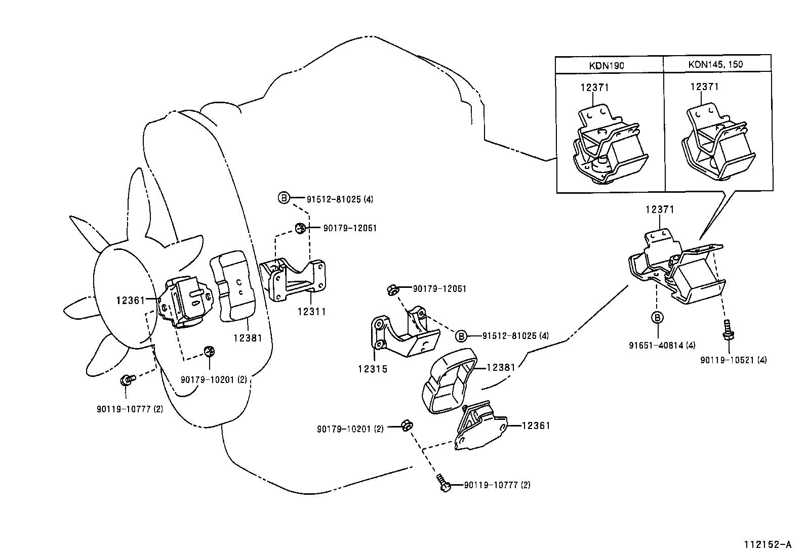 12311-54181 BRACKET, ENGINE MOUNTING, FRONT NO.1 RH product image