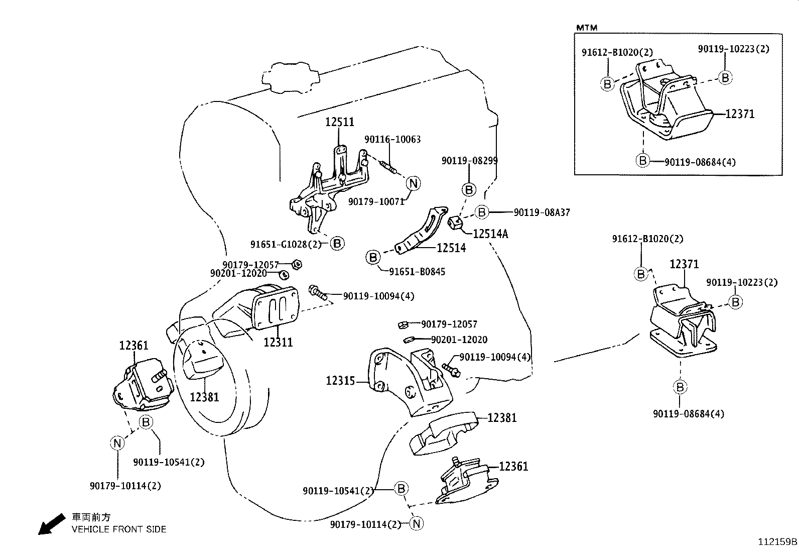 12360-70060 INSULATOR, ENGINE MOUNTING, FRONT product image