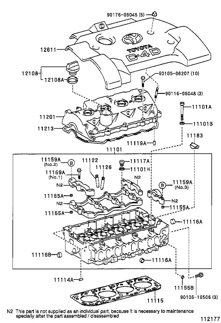 11101-22110 HEAD SUB-ASSY, CYLINDER product image