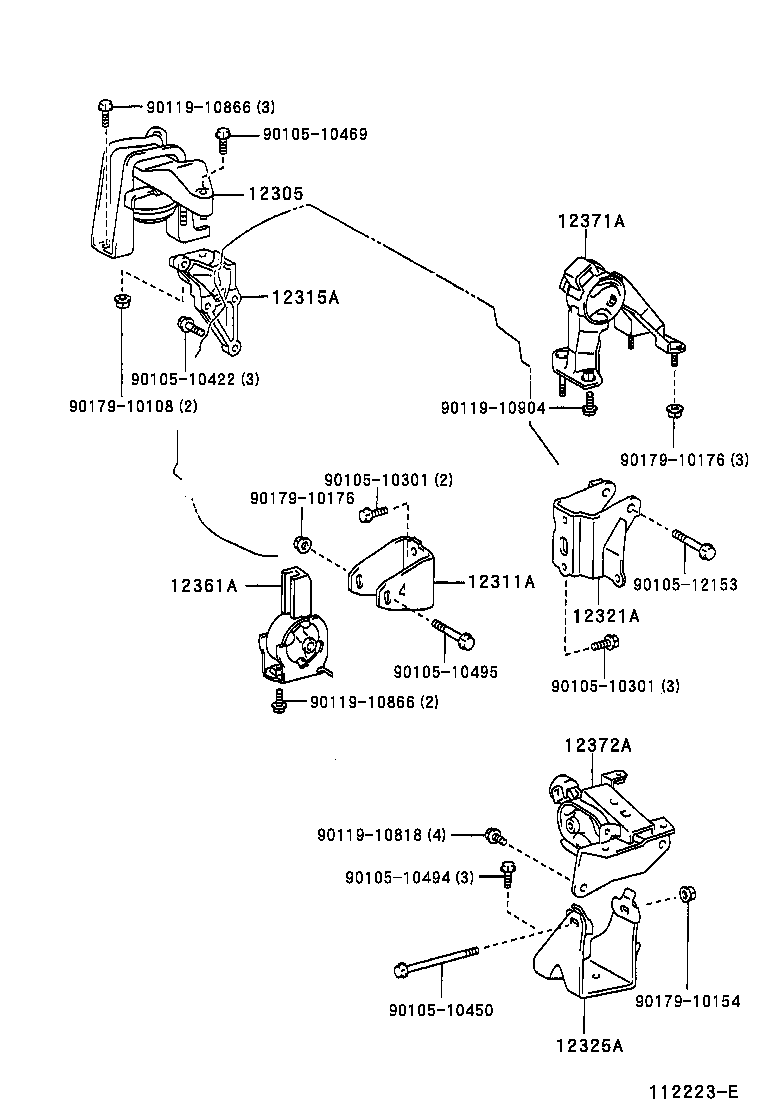 12311-22170 BRACKET, ENGINE MOUNTING, FRONT(FOR TRANSVERSE ENGINE) product image