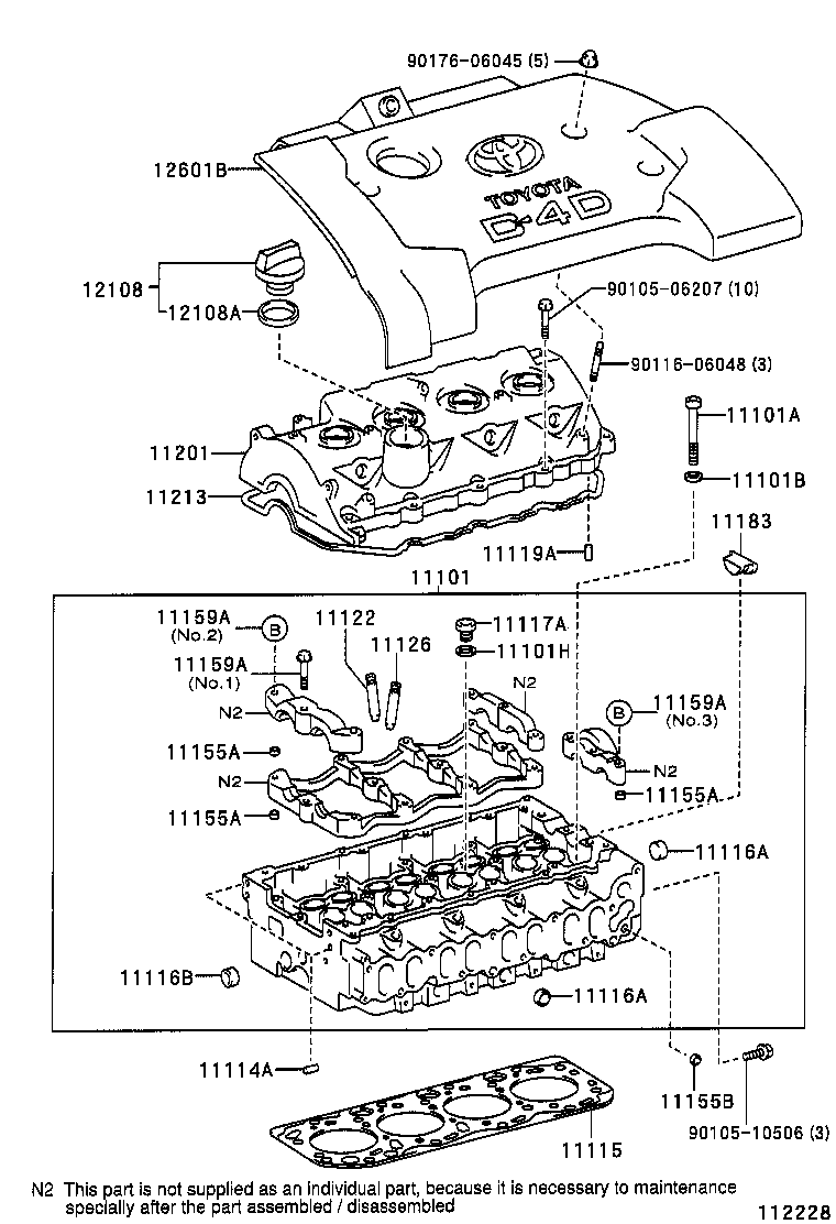 11101-22071 HEAD SUB-ASSY, CYLINDER product image