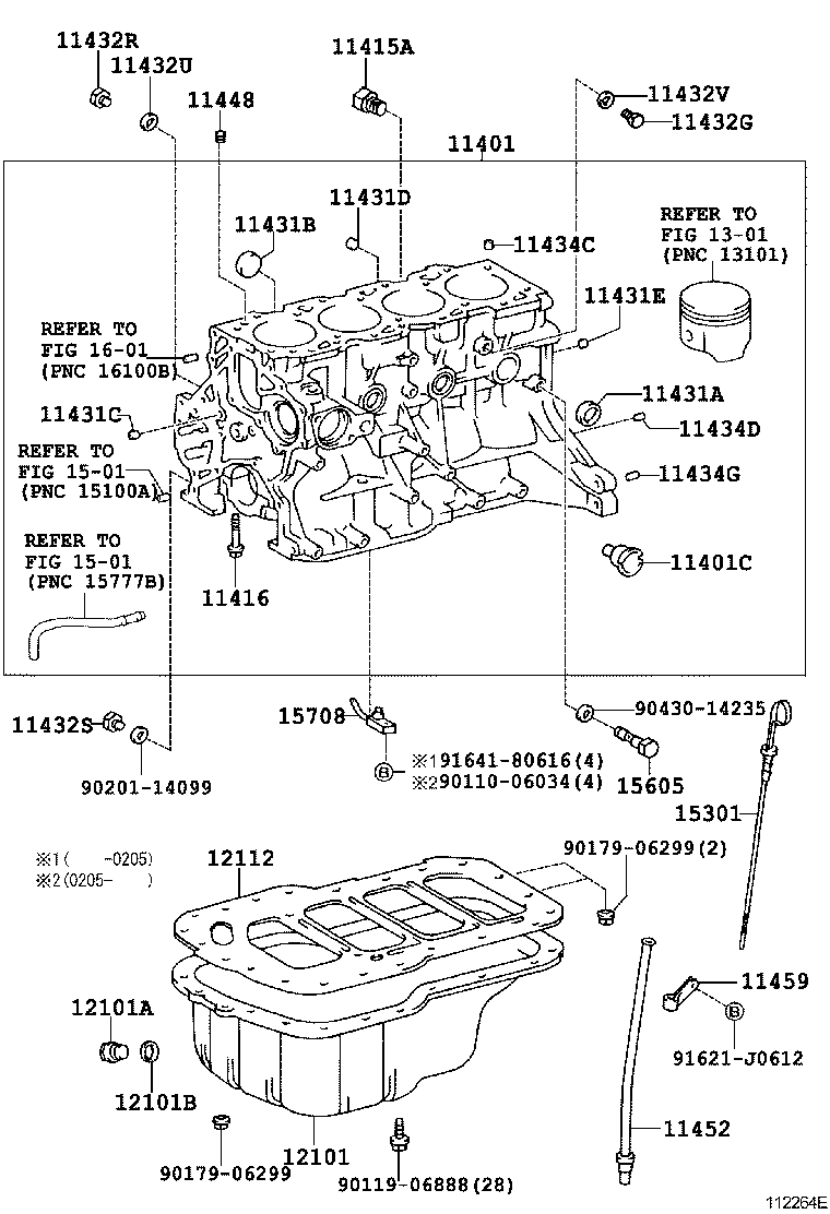 11401-80736 BLOCK SUB-ASSY, CYLINDER product image
