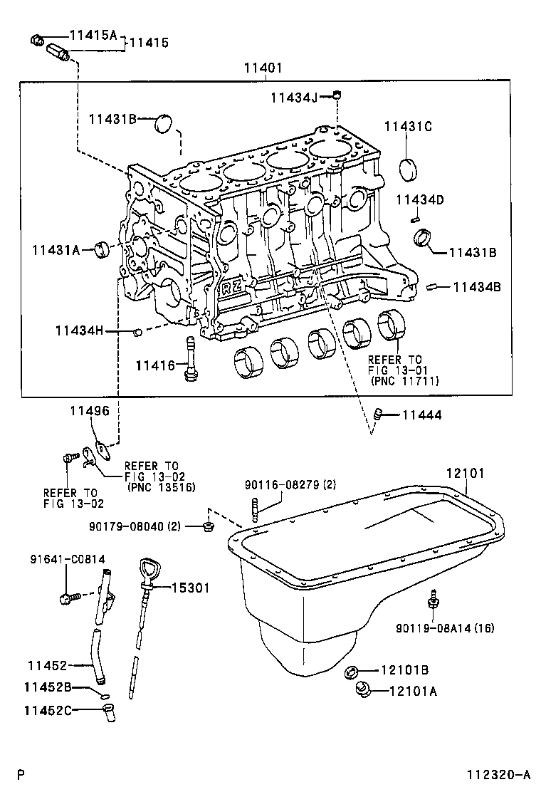 11401-09240 BLOCK SUB-ASSY, CYLINDER product image