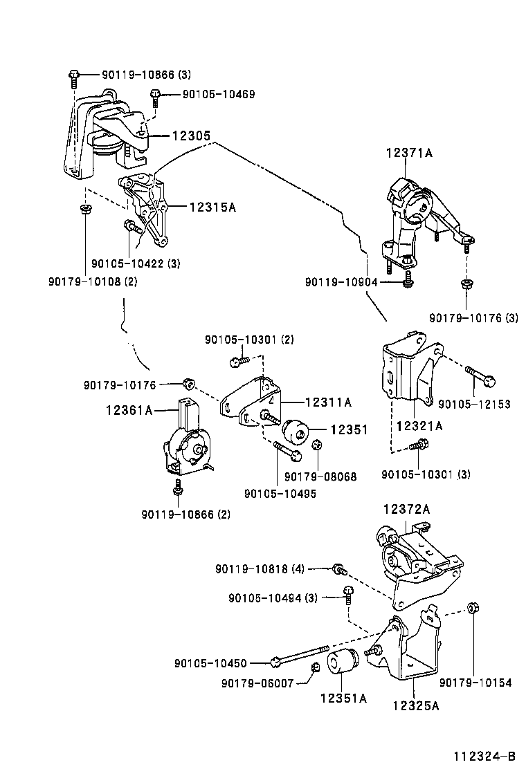 12311-22170 BRACKET, ENGINE MOUNTING, FRONT(FOR TRANSVERSE ENGINE) product image