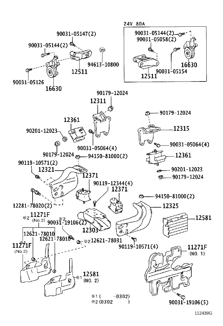 12321-78360 BRACKET, ENGINE MOUNTING, REAR, NO.1 product image