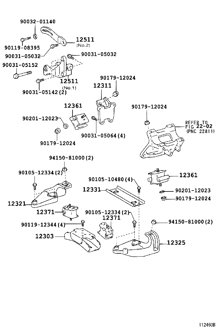 12303-0W010 BRACKET SUB-ASSY, ENGINE MOUNTING, REAR product image