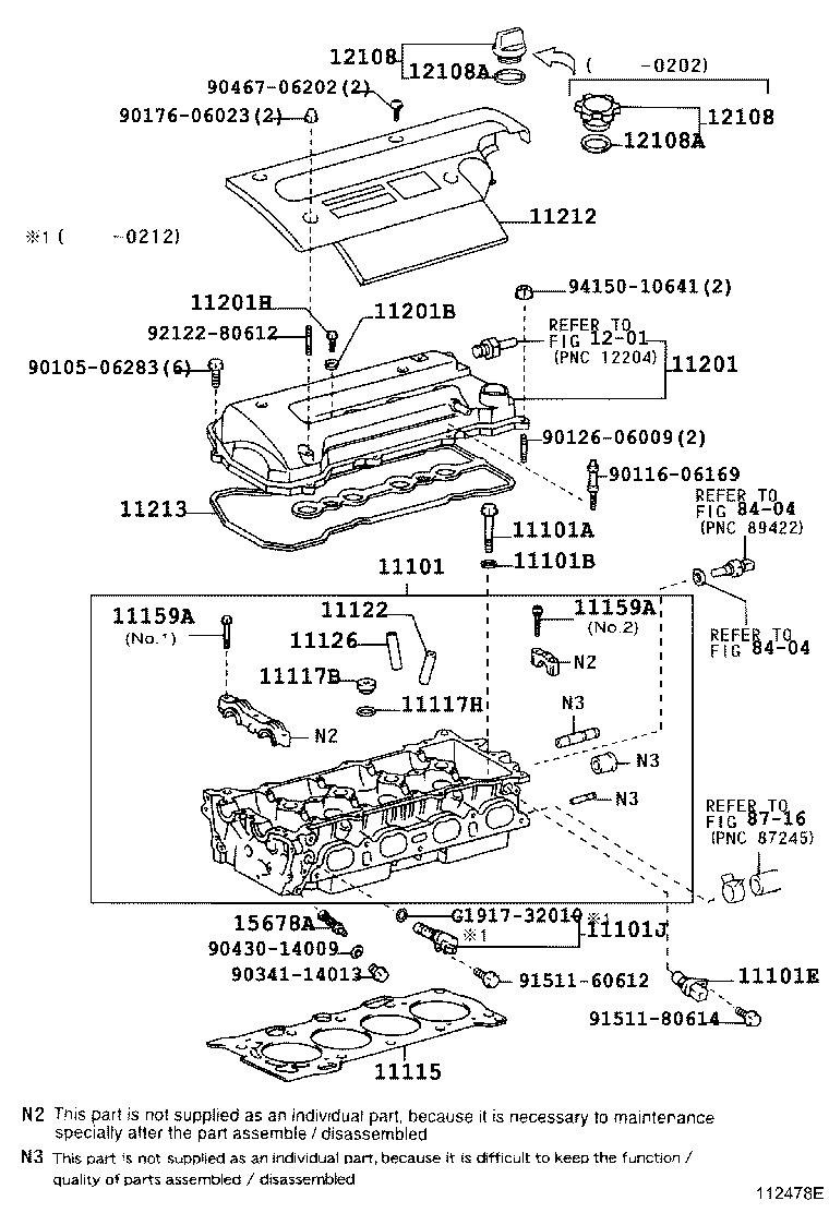 Toyota 12180-22011 CAP SUB-ASSY, OIL FILLER