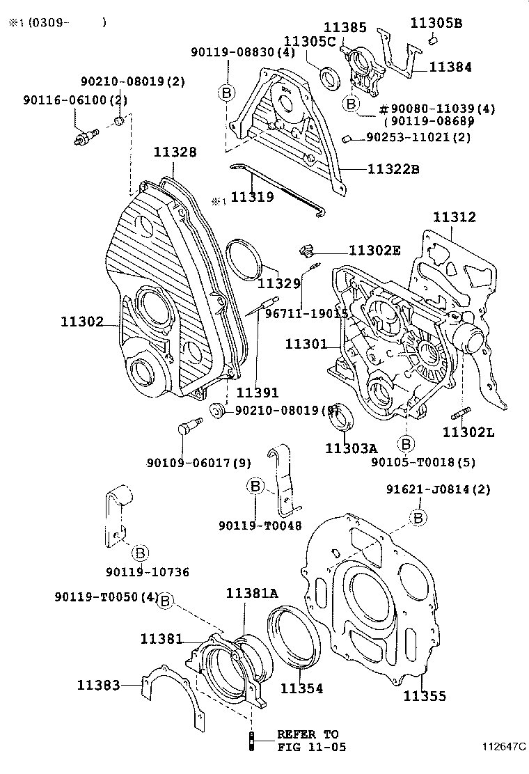 11319-54010 GASKET, TIMING BELT COVER, NO.3 product image