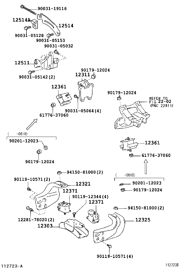 12315-78030 BRACKET, ENGINE MOUNTING, FRONT NO.1 LH product image