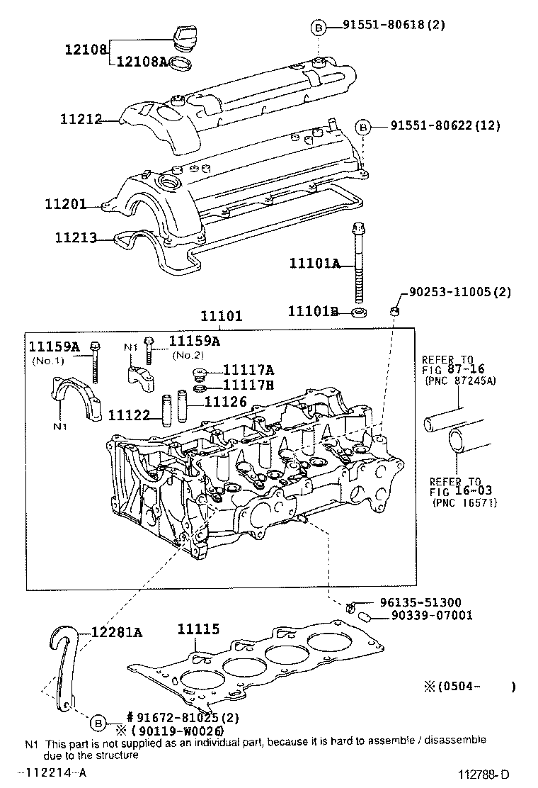 Toyota 12282-23010 HANGER, ENGINE, NO.2