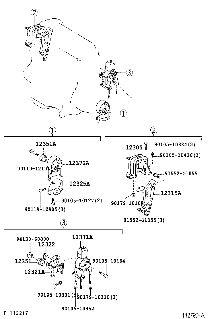 Toyota 12325-23011 BRACKET, ENGINE MOUNTING, LH(FOR TRANSVERSE ENGINE)