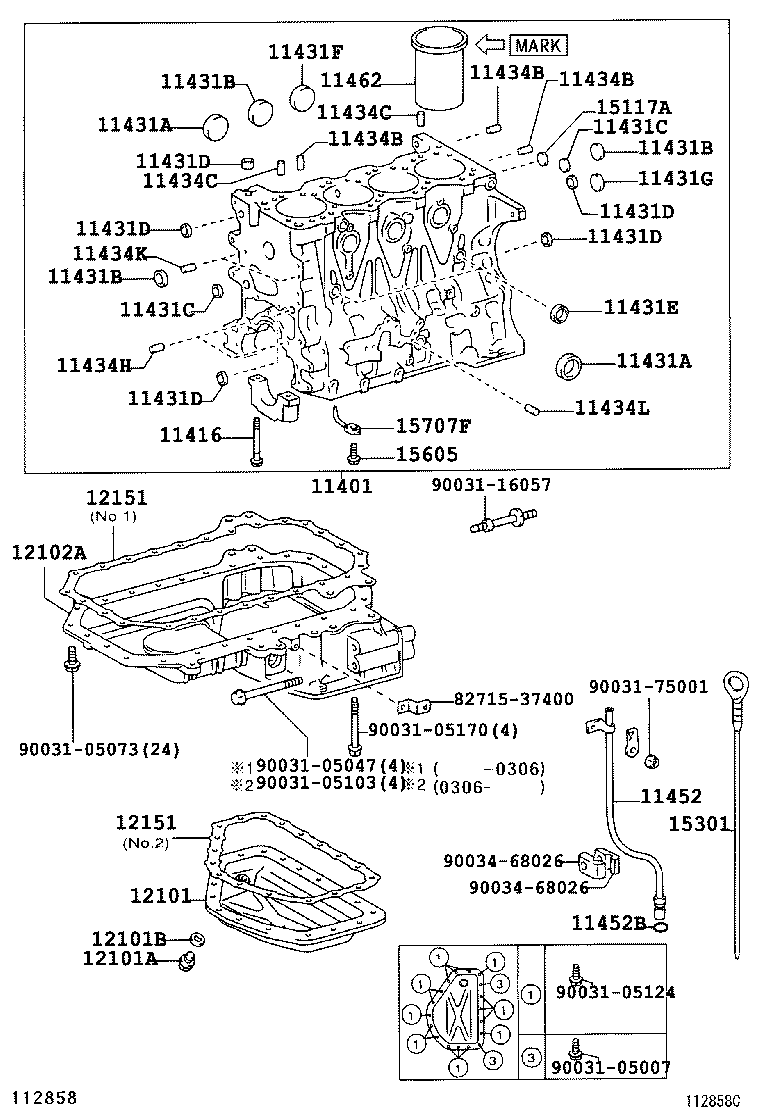 15471-78011 GASKET, CYLINDER BLOCK OIL HOLE product image