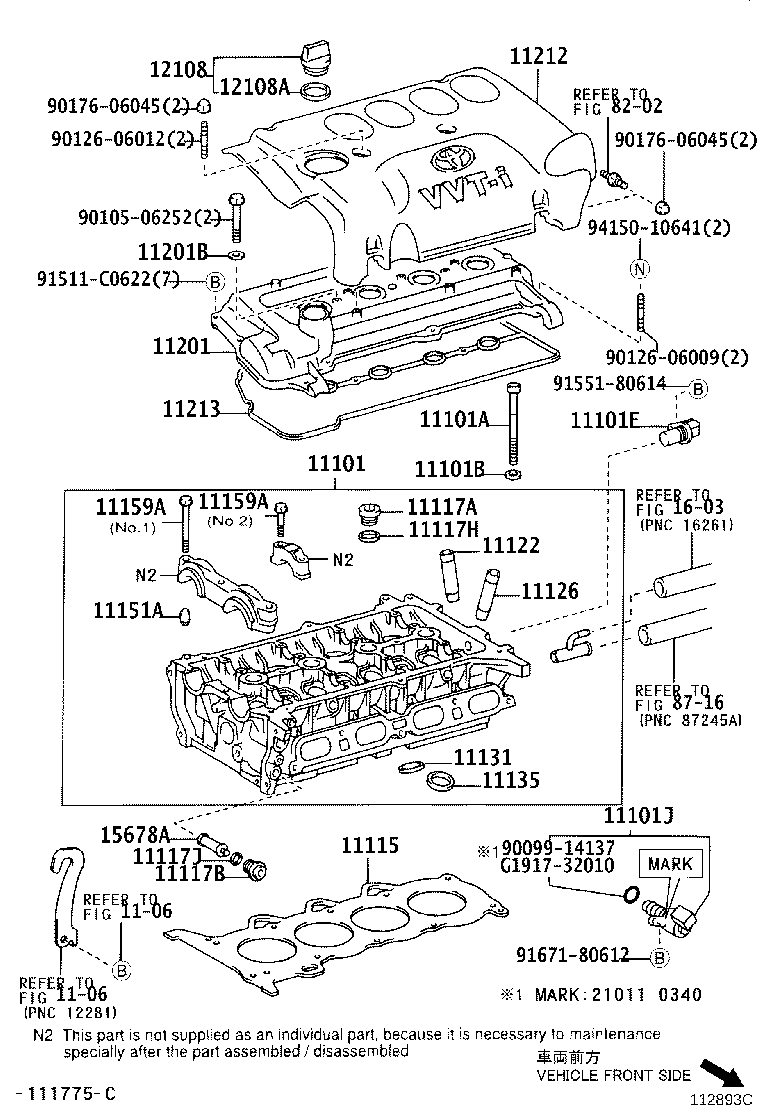 Toyota 12180-21021 CAP SUB-ASSY, OIL FILLER