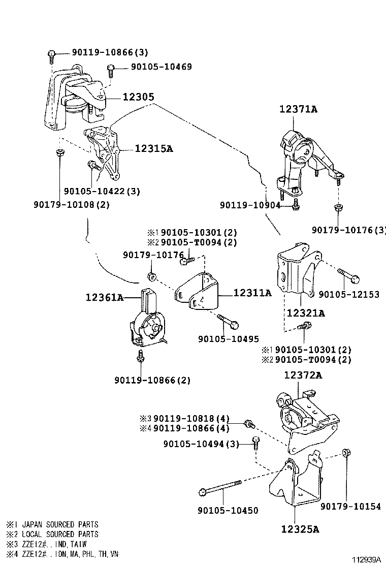 12361-0D050 INSULATOR, ENGINE MOUNTING, FRONT(FOR TRANSVERSE ENGINE) product image