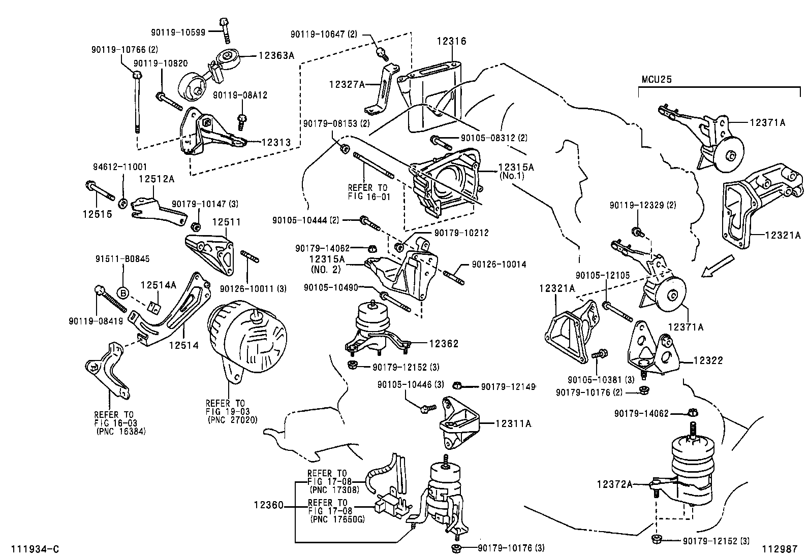 12311-28030 BRACKET, ENGINE MOUNTING, FRONT(FOR TRANSVERSE ENGINE) product image