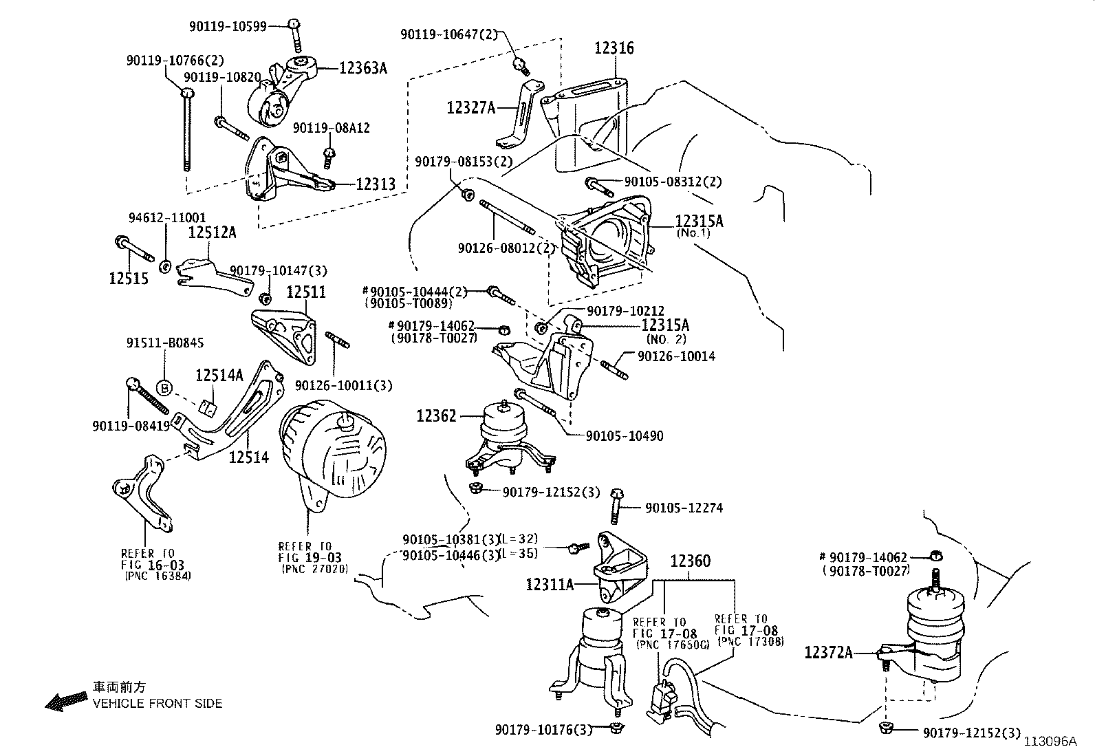 12315-0A020 BRACKET, ENGINE MOUNTING, RH(FOR TRANSVERSE ENGINE) product image