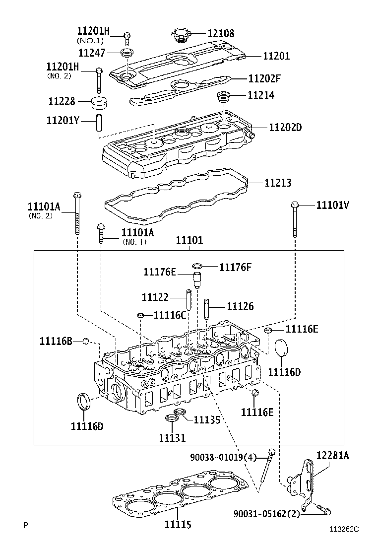 11101-58111 HEAD SUB-ASSY, CYLINDER product image