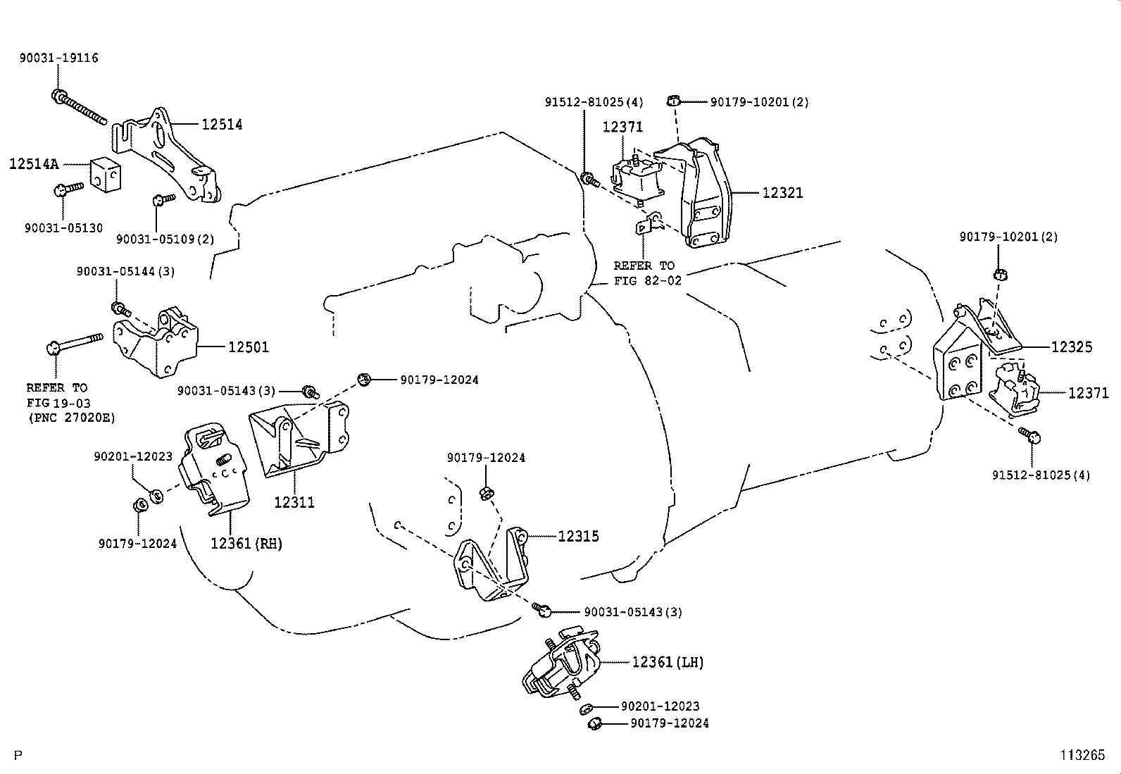 12326-54040 BRACKET, ENGINE MOUNTING STAY product image