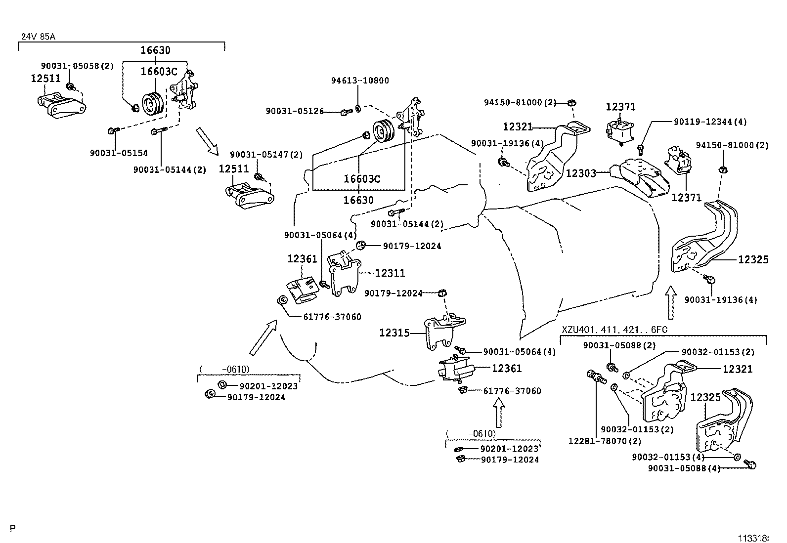 12321-78360 BRACKET, ENGINE MOUNTING, REAR, NO.1 product image