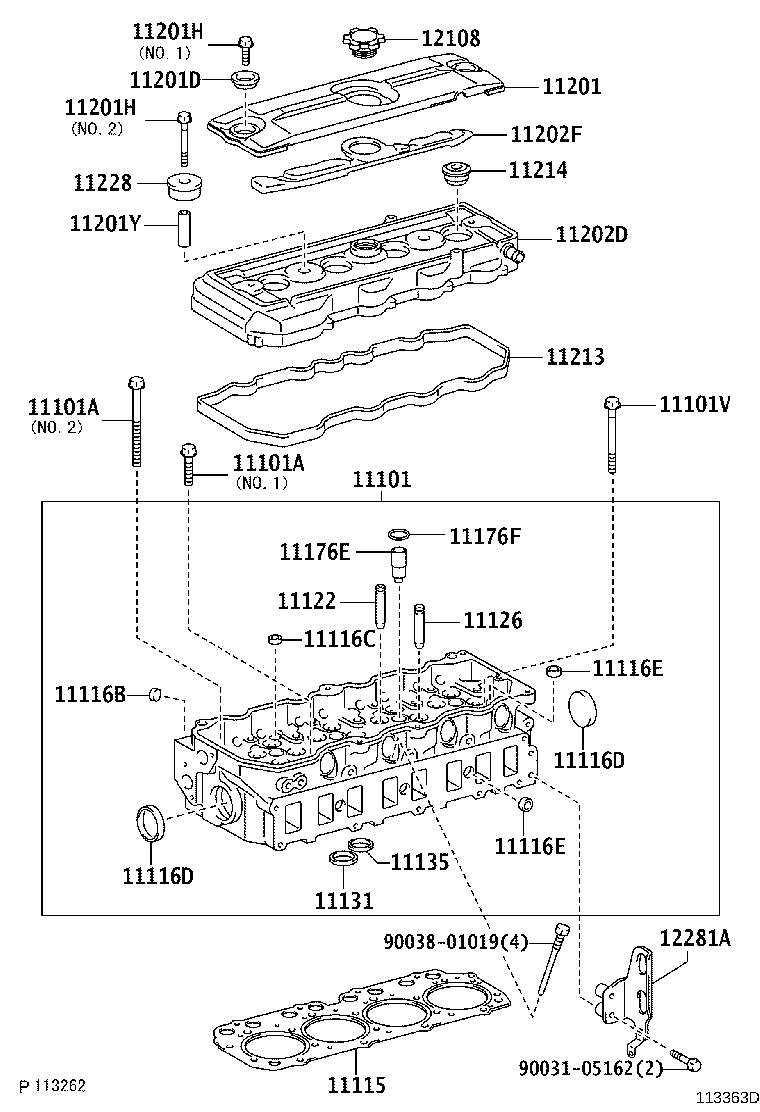 11202-17020 COVER SUB-ASSY, CYLINDER HEAD, NO.2 product image
