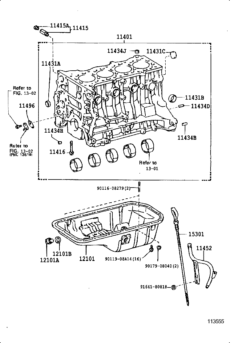 11401-79727 BLOCK SUB-ASSY, CYLINDER product image