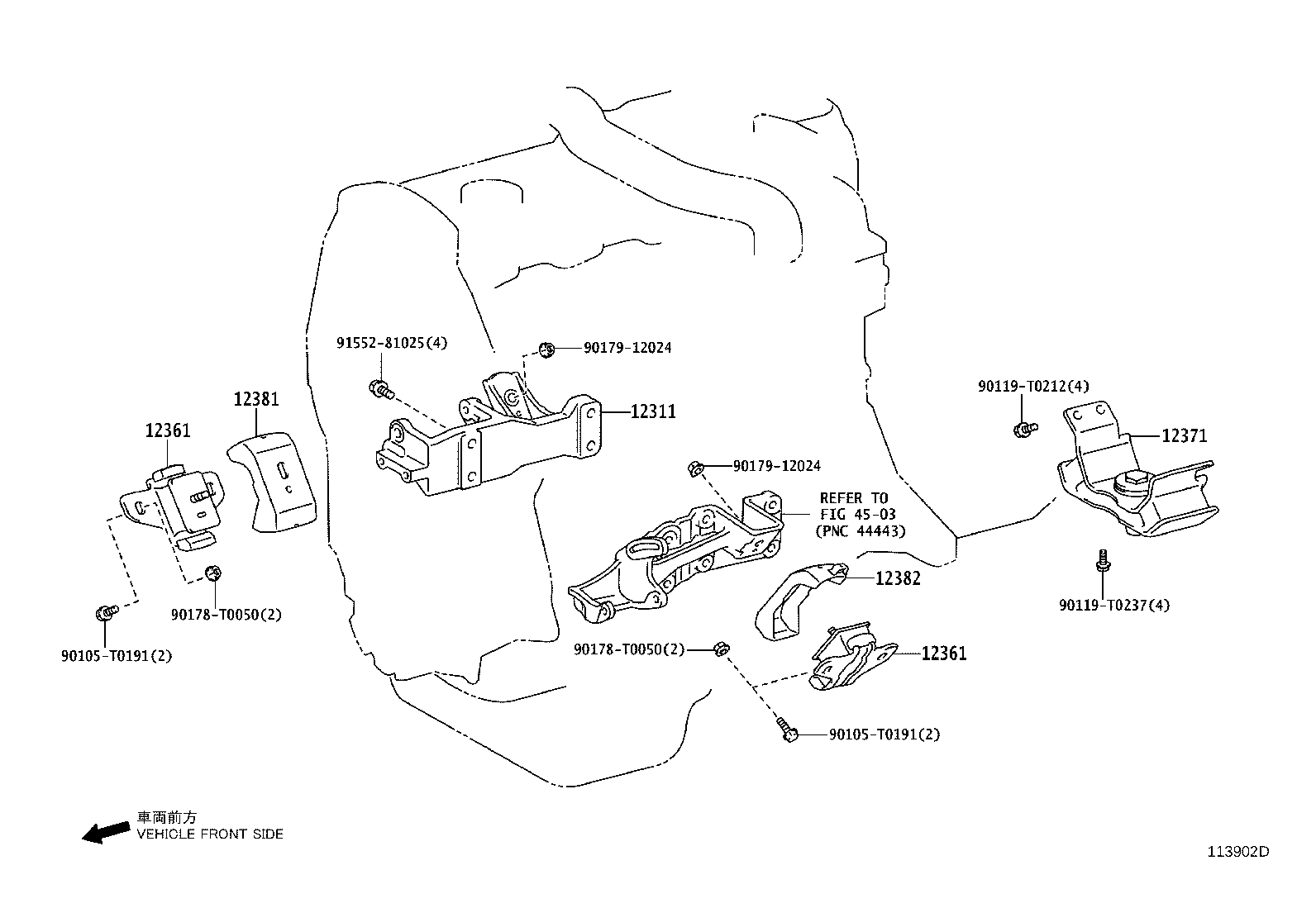 12305-0C030 INSULATOR, ENGINE MOUNTING, FRONT product image