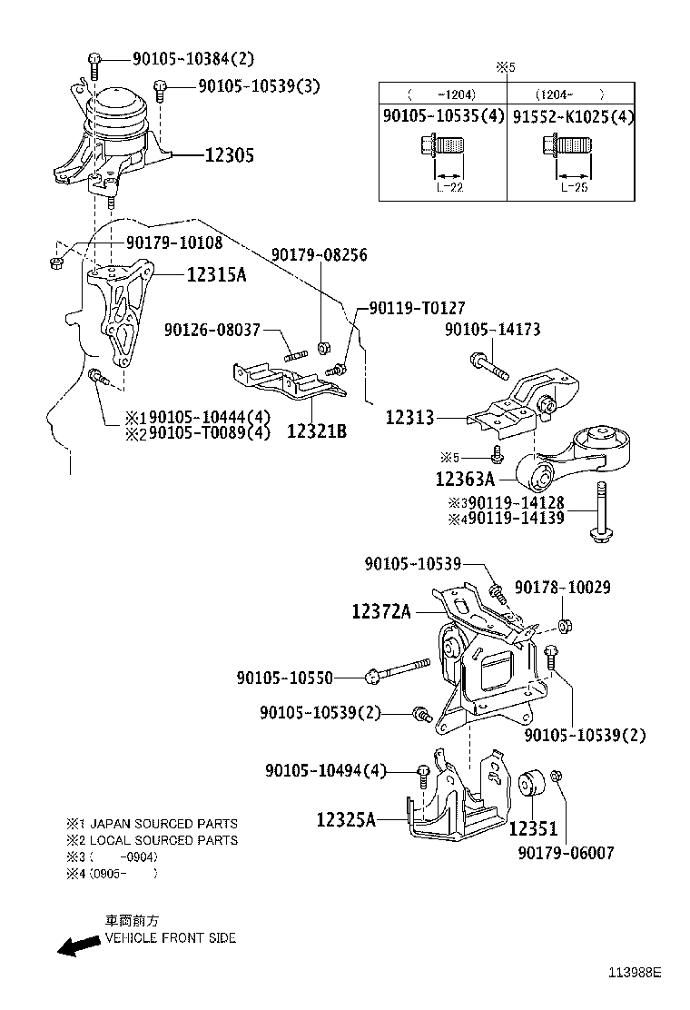 12315-0M031 BRACKET, ENGINE MOUNTING, RH(FOR TRANSVERSE ENGINE) product image