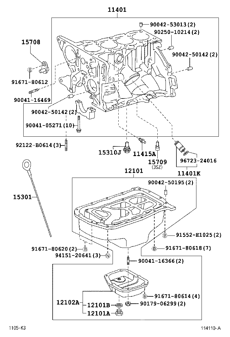 11401-B1020 BLOCK SUB-ASSY, CYLINDER product image