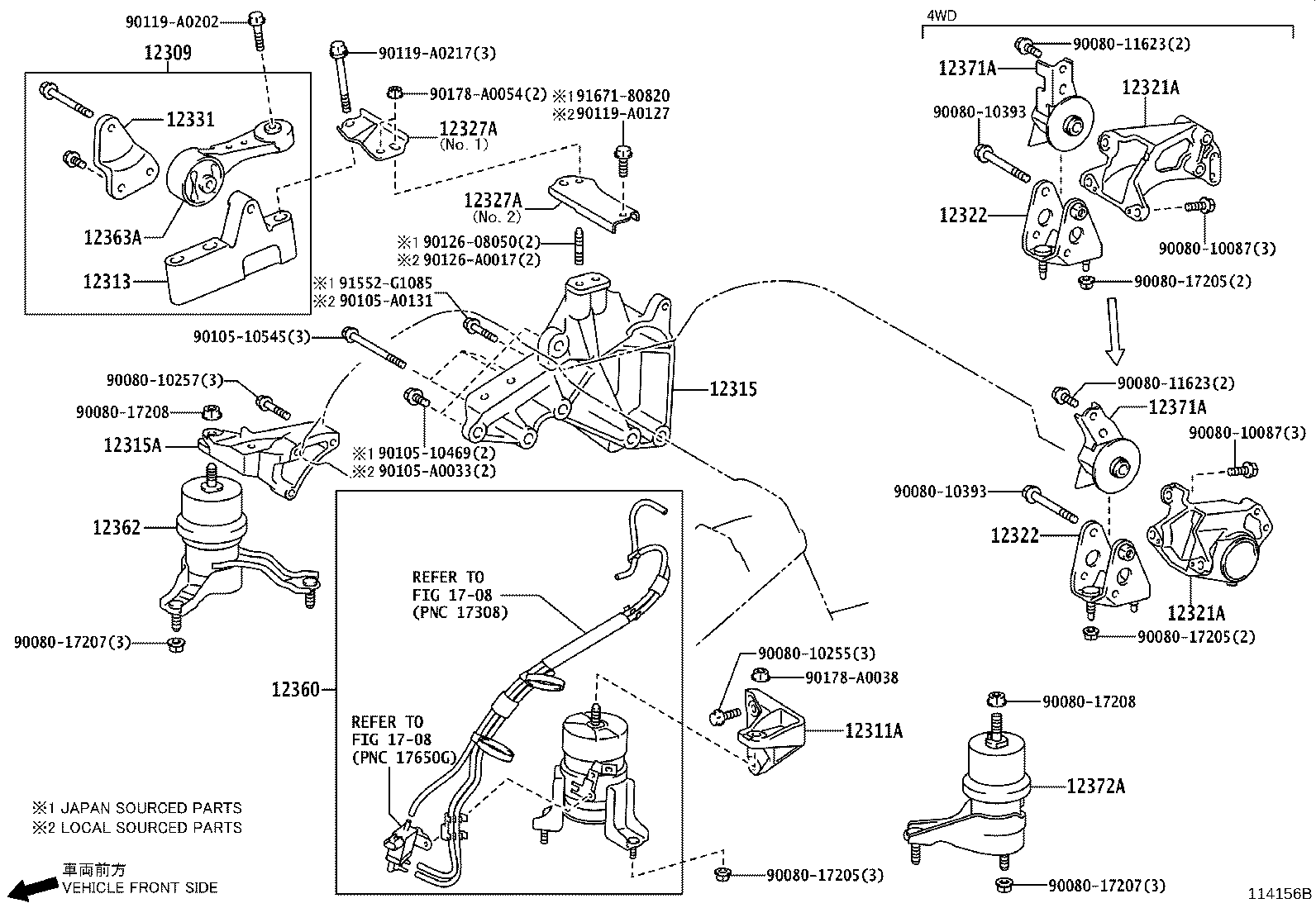 Toyota 12362-0A050 INSULATOR, ENGINE MOUNTING, RH(FOR TRANSVERSE ENGINE)