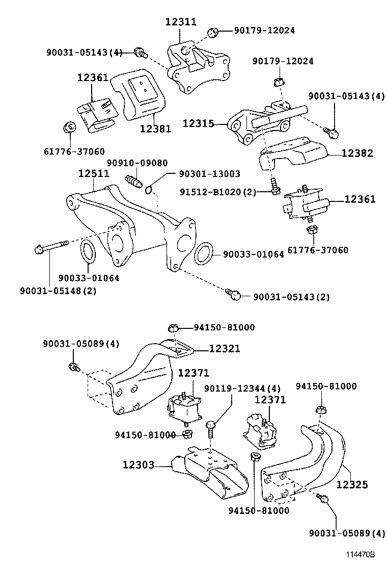 12315-78030 BRACKET, ENGINE MOUNTING, FRONT NO.1 LH product image