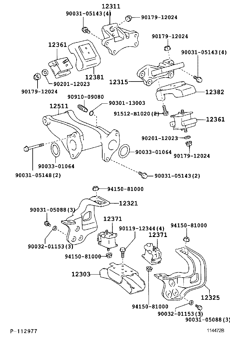 12315-78030 BRACKET, ENGINE MOUNTING, FRONT NO.1 LH product image