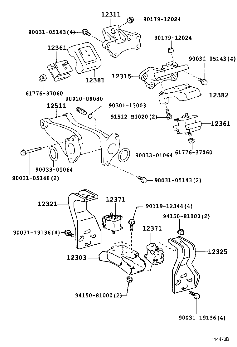 12315-78030 BRACKET, ENGINE MOUNTING, FRONT NO.1 LH product image