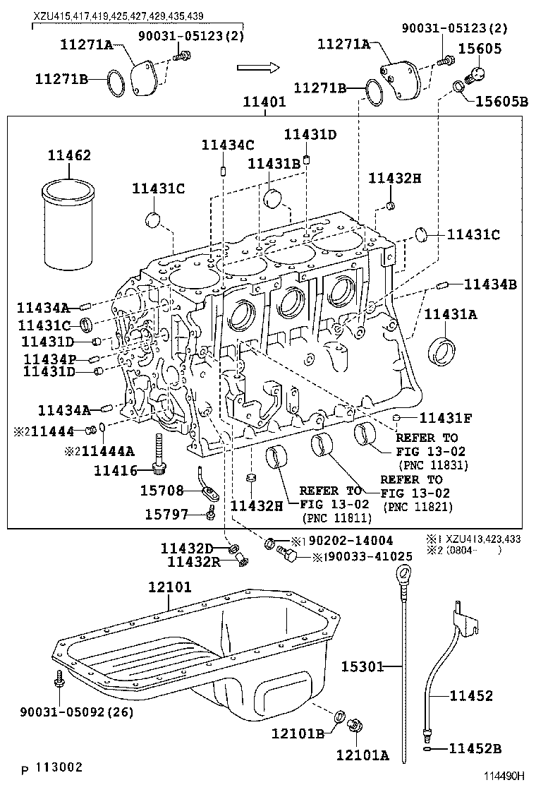 15471-78011 GASKET, CYLINDER BLOCK OIL HOLE product image