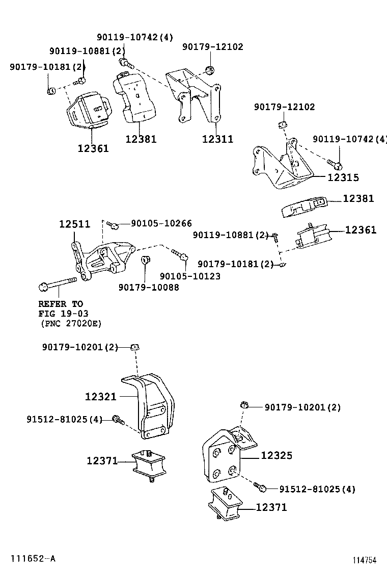 12326-54040 BRACKET, ENGINE MOUNTING STAY product image