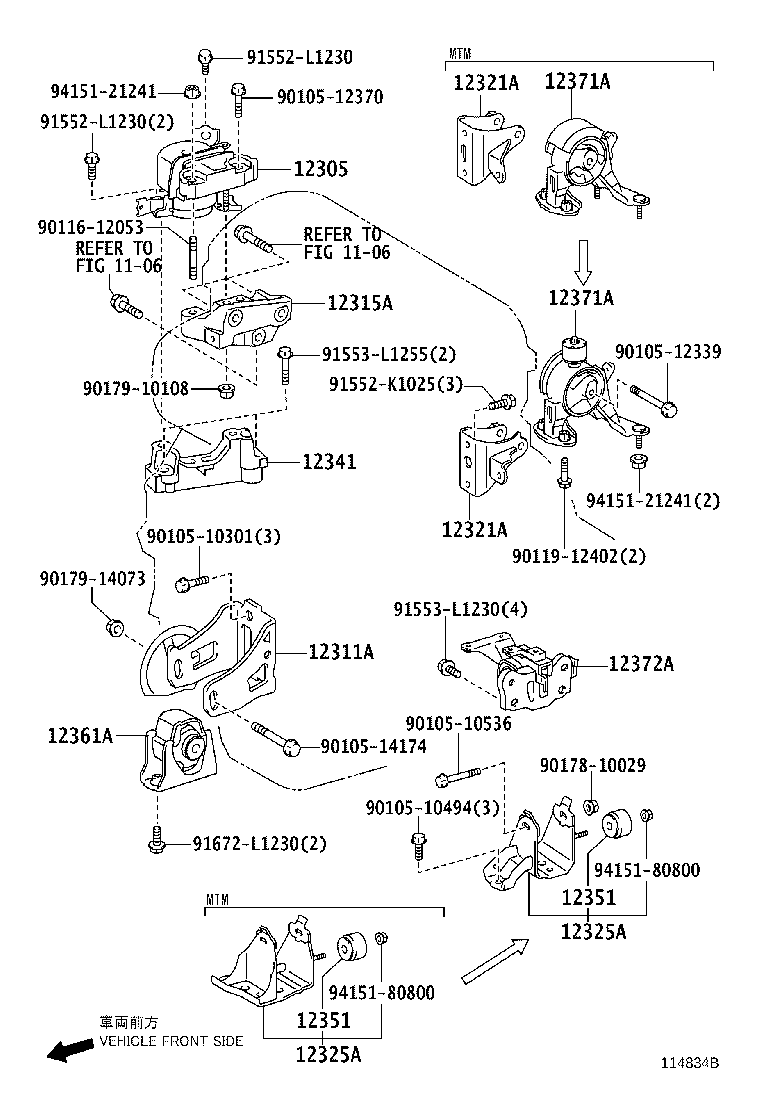 Toyota 12361-28240 INSULATOR, ENGINE MOUNTING, FRONT(FOR TRANSVERSE ENGINE)