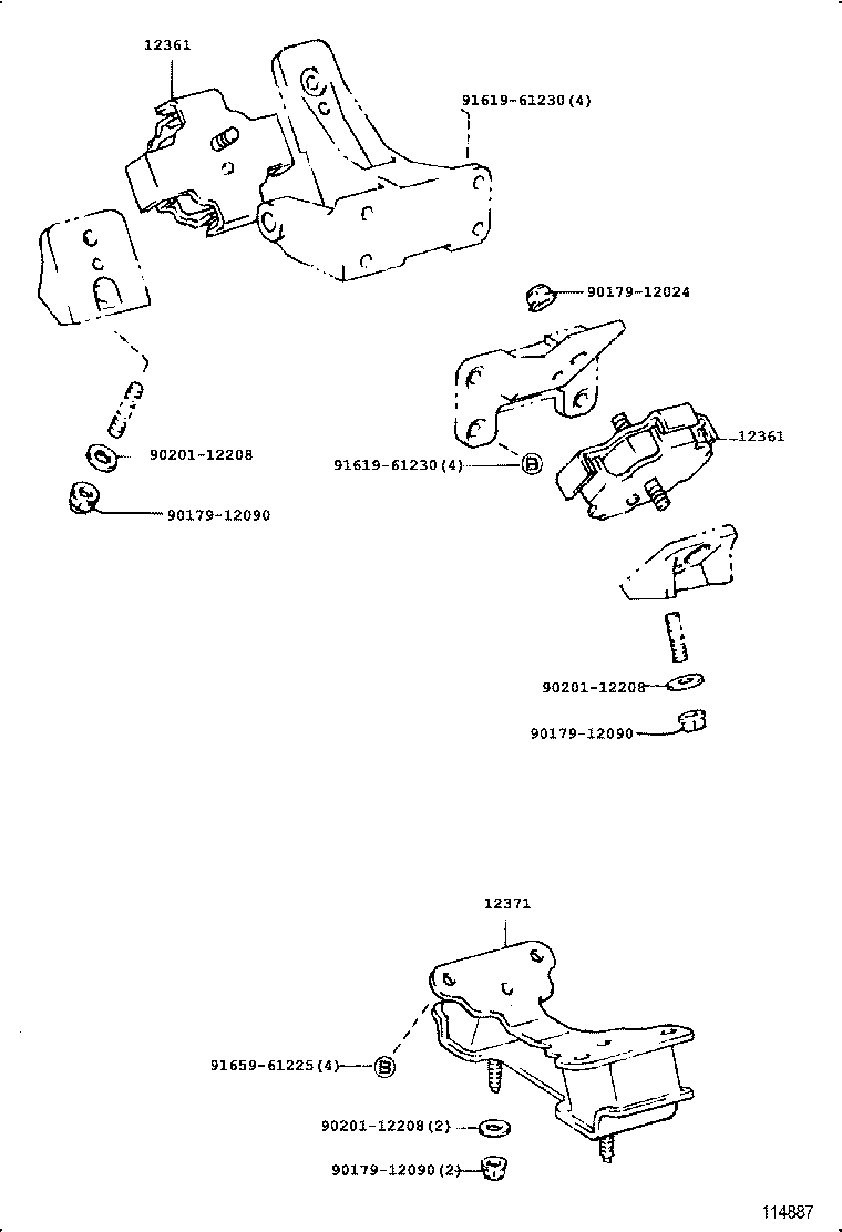 12311-66020 BRACKET, ENGINE MOUNTING, FRONT NO.1 RH product image