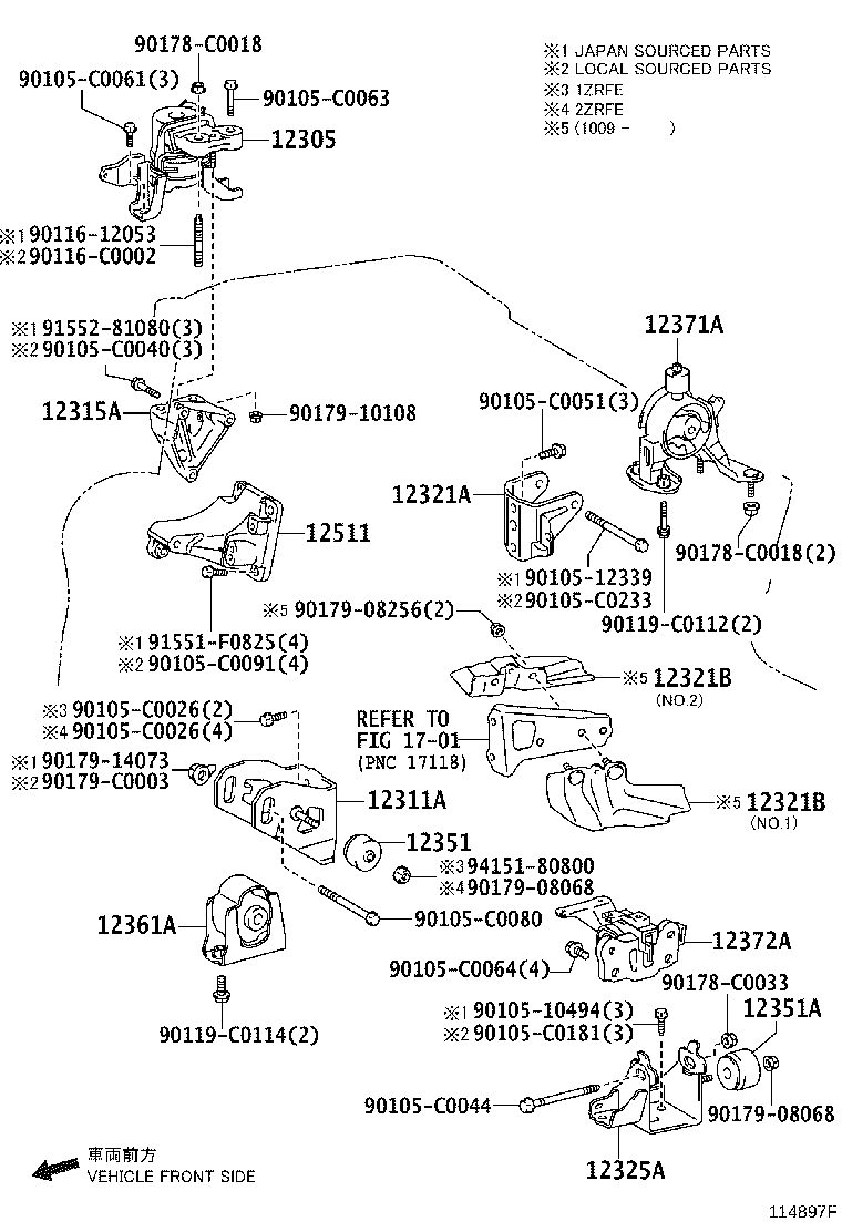 12361-0T010 INSULATOR, ENGINE MOUNTING, FRONT(FOR TRANSVERSE ENGINE) product image