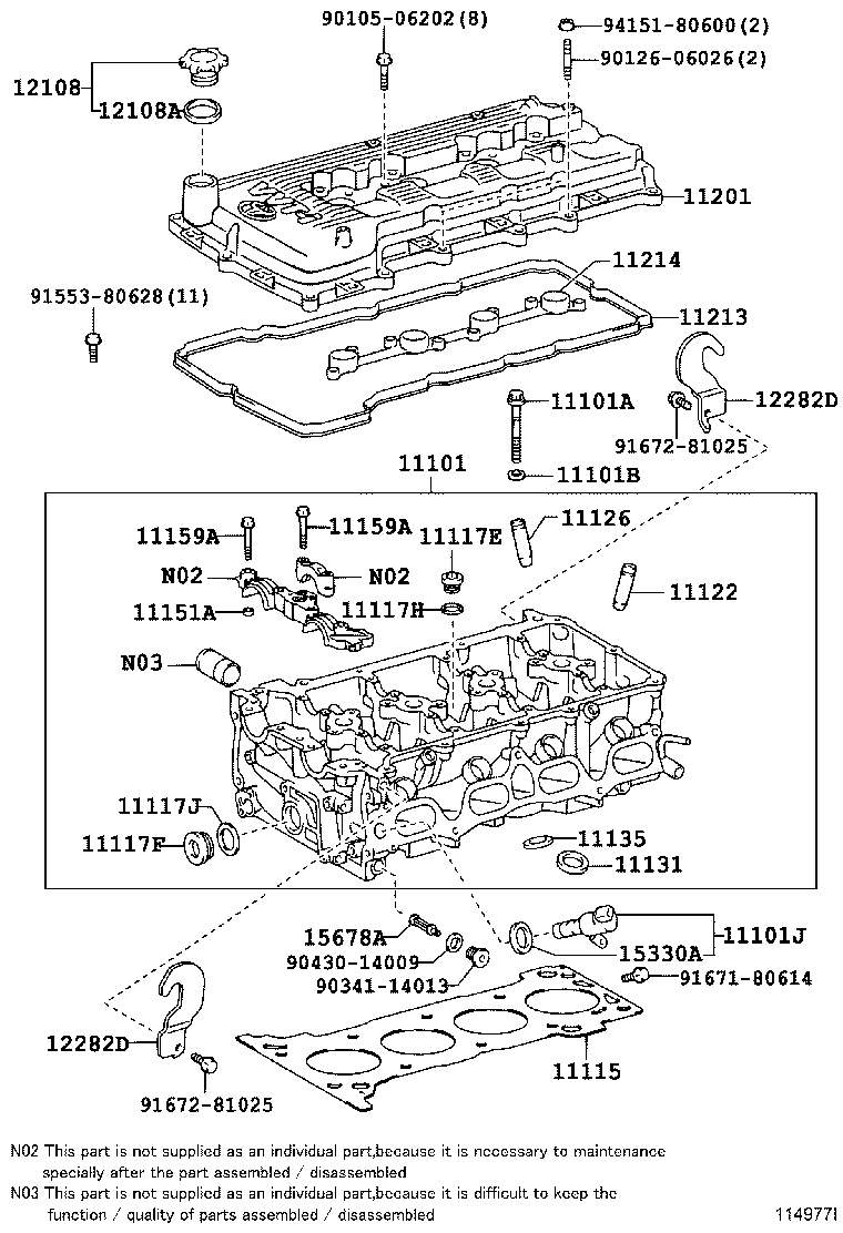 11101-79086 HEAD SUB-ASSY, CYLINDER product image